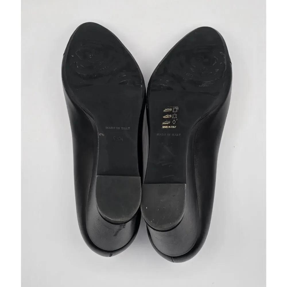 Taryn Rose Black Leather Wedge Pumps